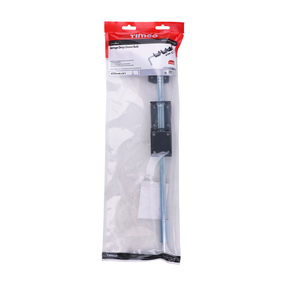 Garage Drop Down Bolt - Black | 18" | Bag | 1 Each | DDB18BP additional image 2