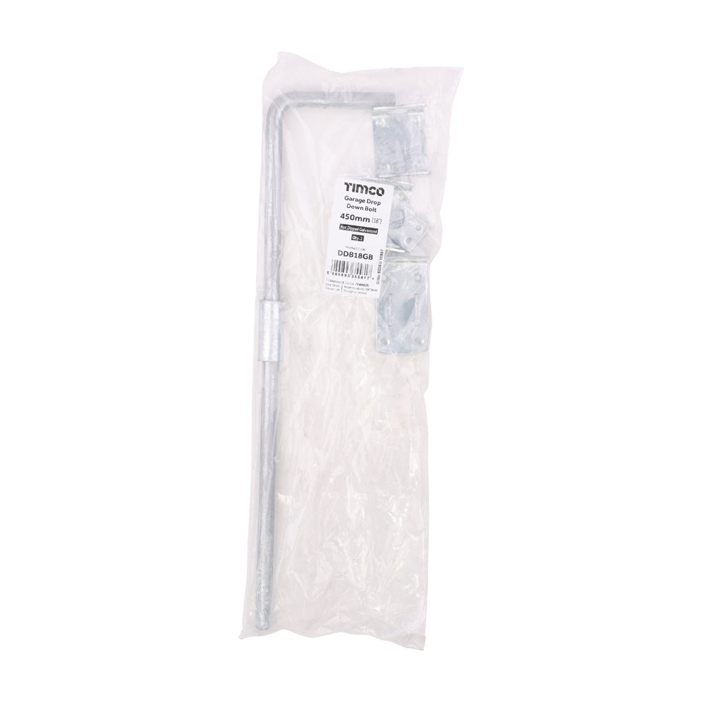 Garage Drop Down Bolt - Hot Dipped Galvanised | 18" | Bag | 1 Each | DDB18GB additional image 2