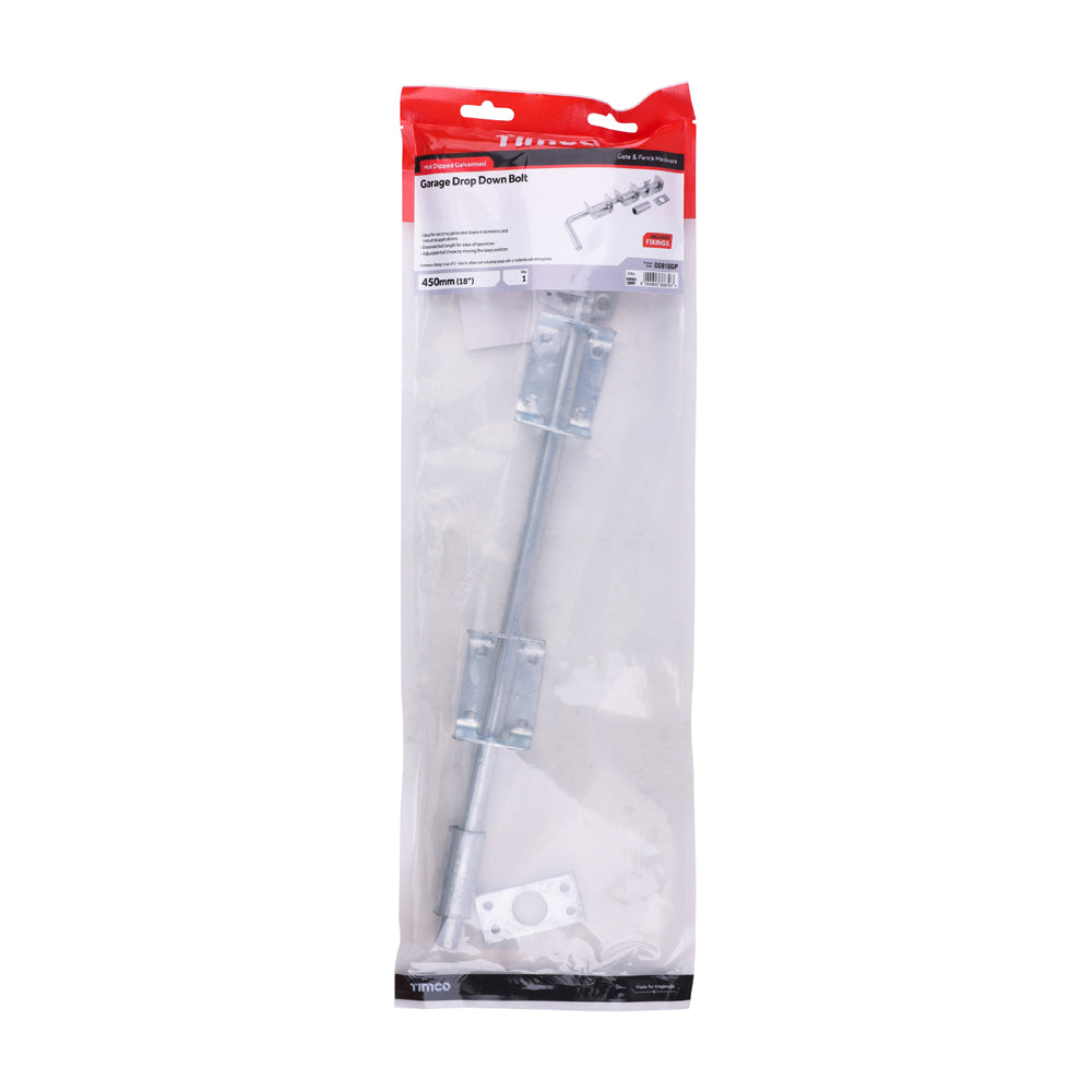 Garage Drop Down Bolt - Hot Dipped Galvanised | 18" | Bag | 1 Each | DDB18GP additional image 2