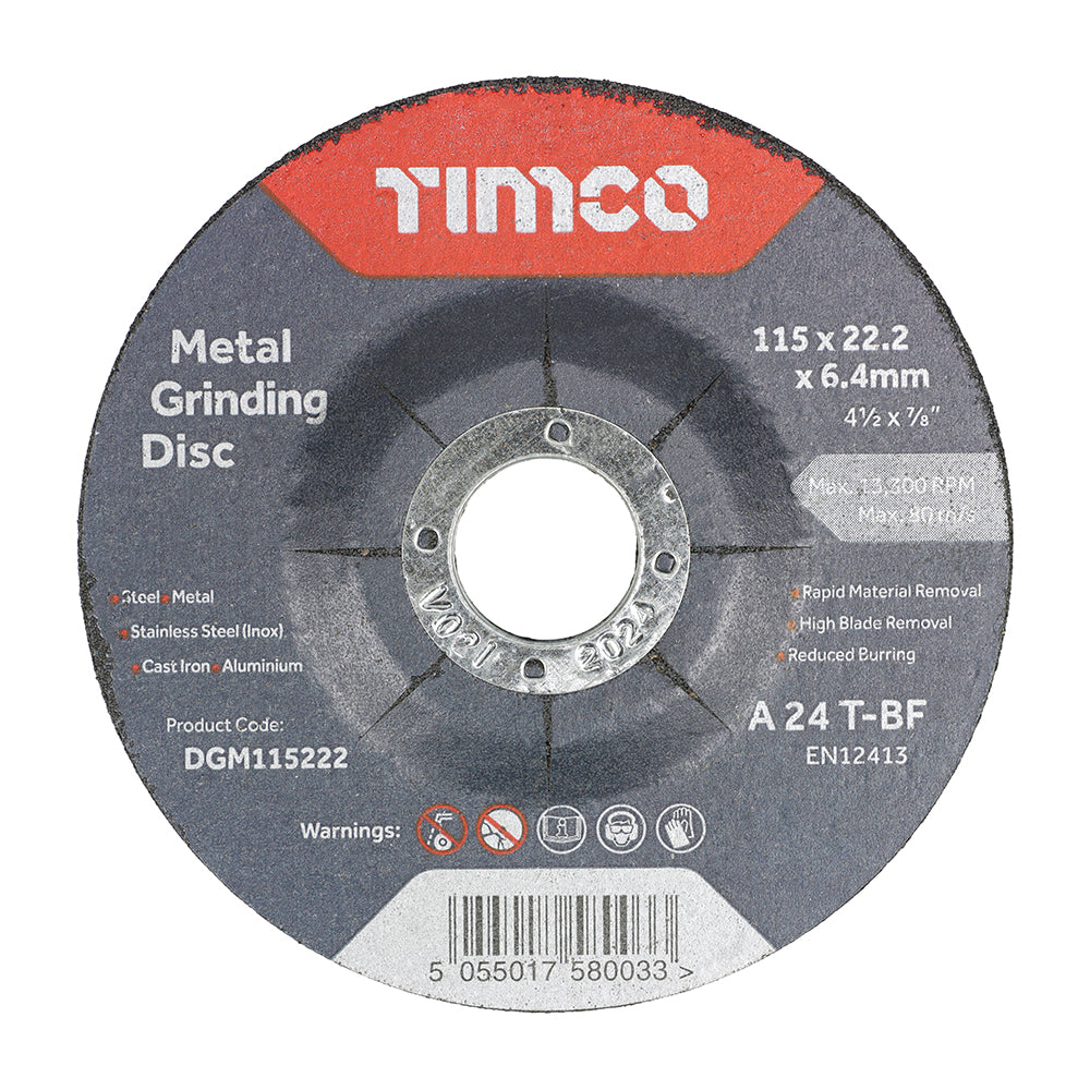Bonded Abrasive Disc - For Grinding | 115 x 22.2 x 6.4 product image