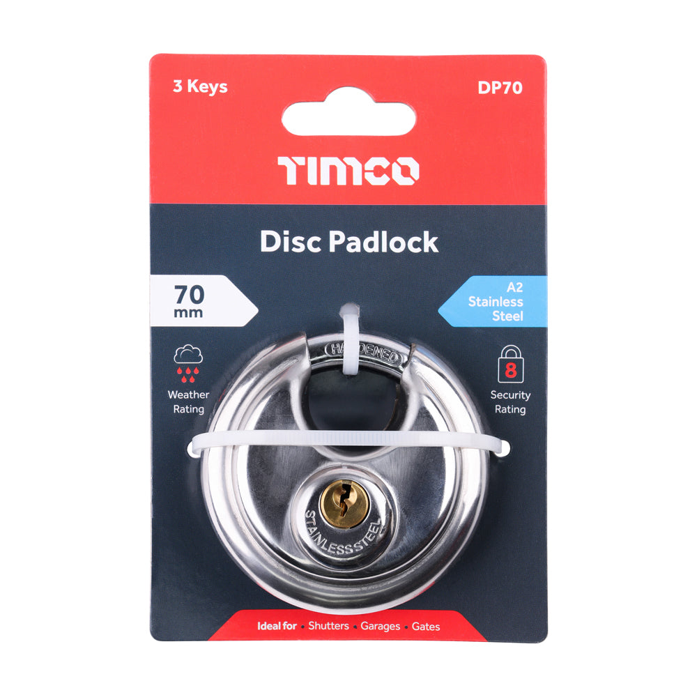 Disc Padlock - A2 Stainless Steel | 70mm additional image 2