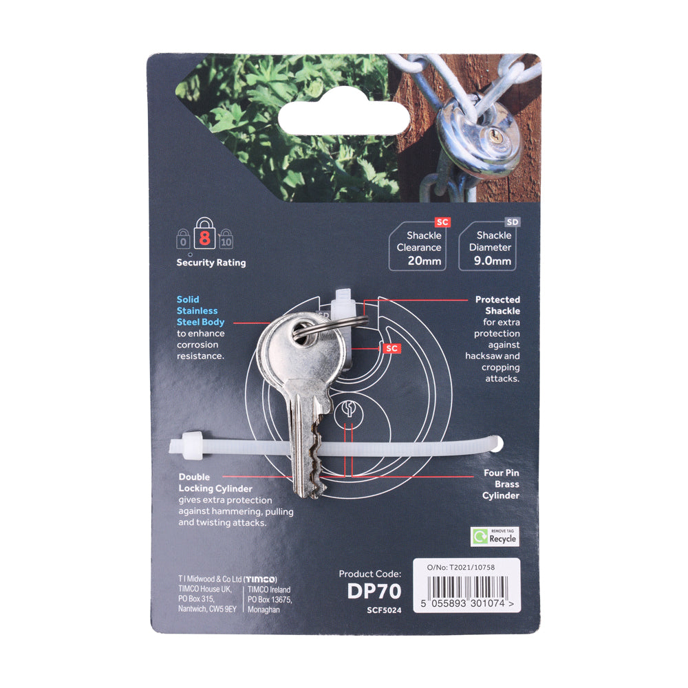 Disc Padlock - A2 Stainless Steel | 70mm additional image 3