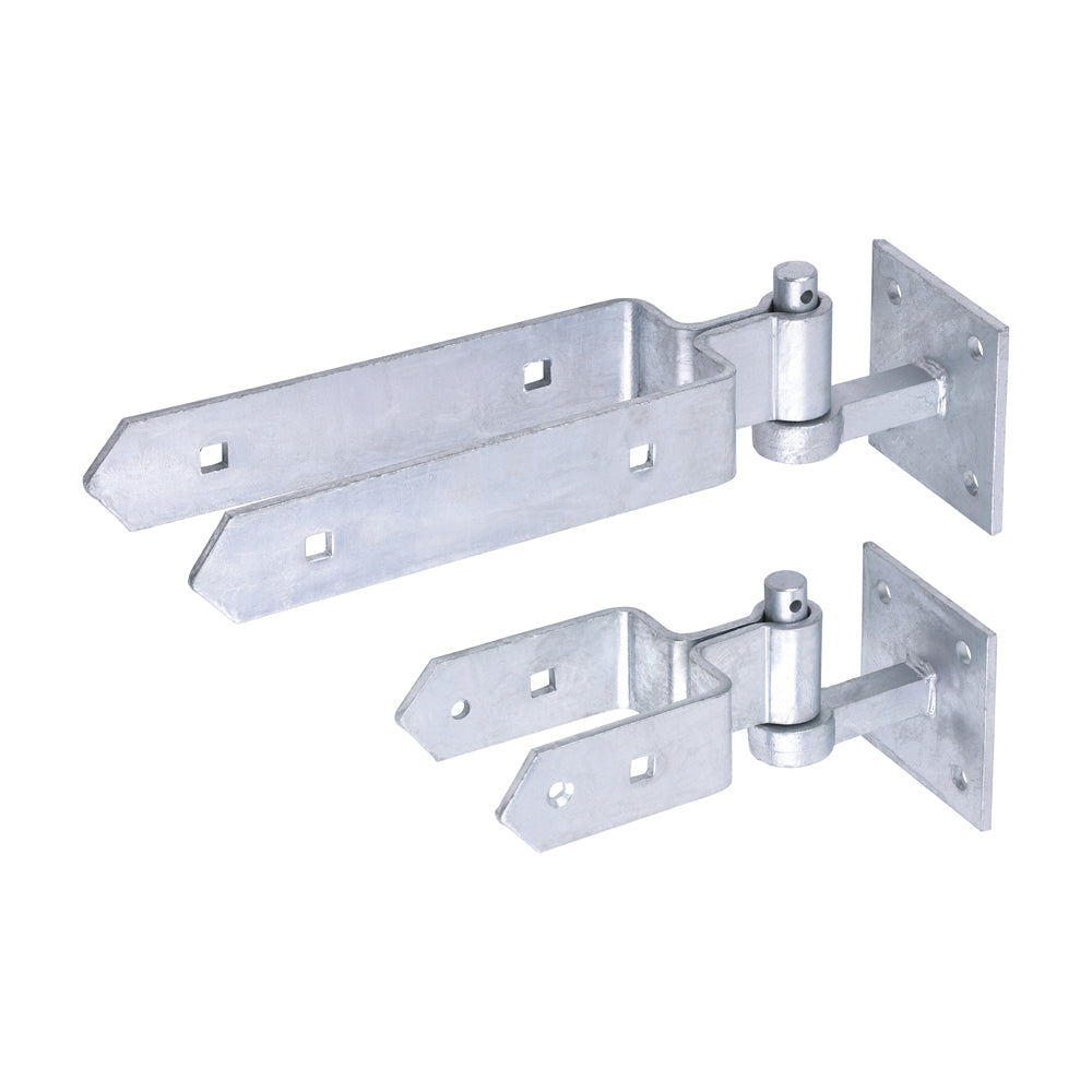 Double Strap Hinge Set with Hook on Plate - Hot Dipped Galvanised | 300mm product image