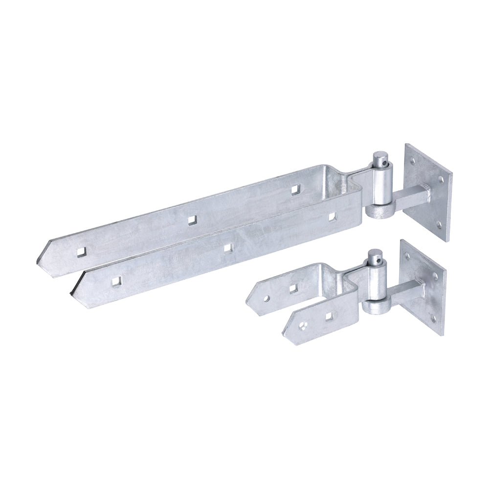 Double Strap Hinge Set with Hook on Plate - Hot Dipped Galvanised | 450mm product image