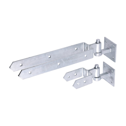 Double Strap Hinge Set with Hook on Plate - Hot Dipped Galvanised | 450mm product image