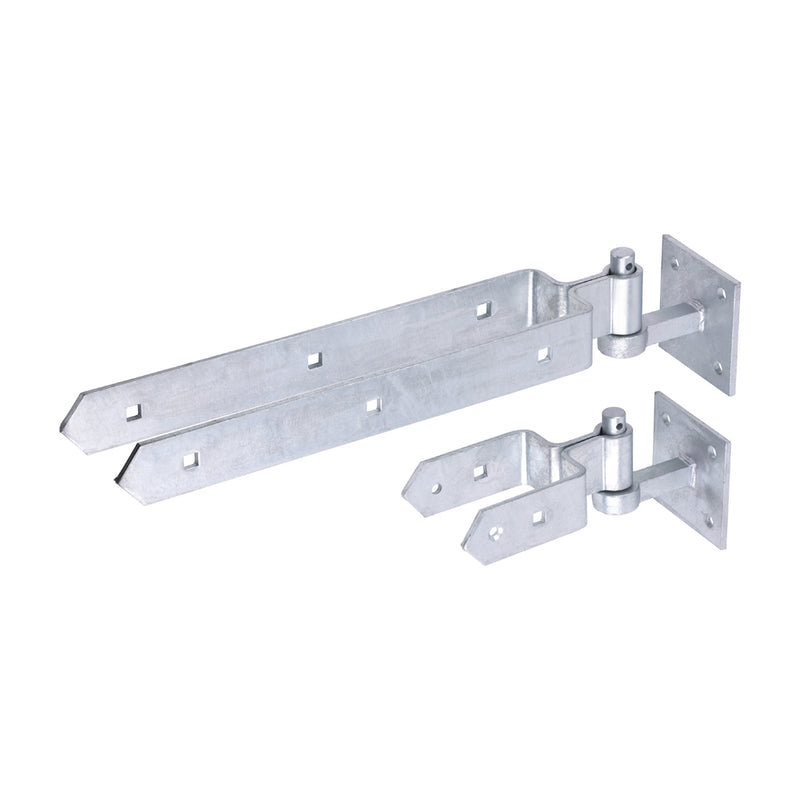 Double Strap Hinge Set with Hook on Plate - Hot Dipped Galvanised | 450mm product image