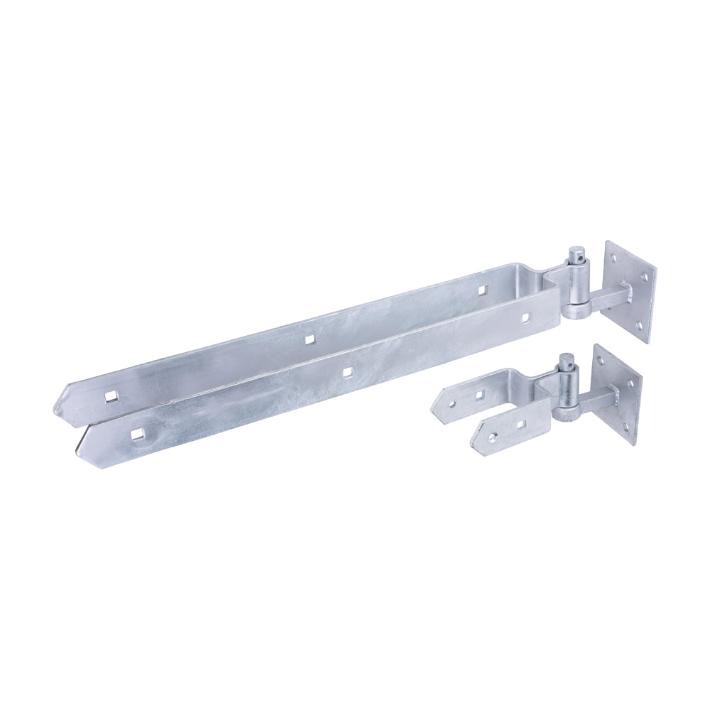 Double Strap Hinge Set with Hook on Plate - Hot Dipped Galvanised | 600mm product image