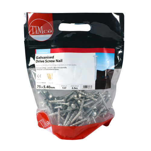 Drive Screws - Galvanised | 75 x 5.40 | Bag | 2.5 Kilograms additional image 2