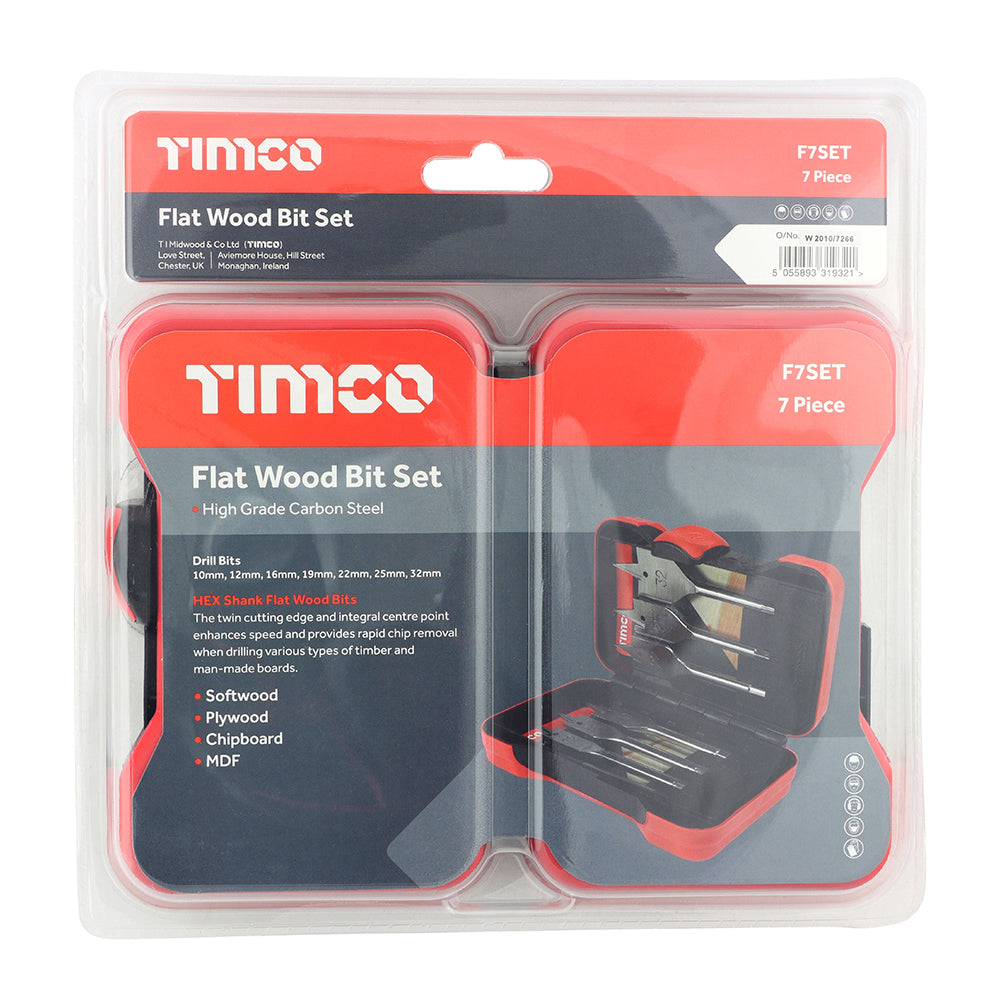 Flat Wood Bit Set | 7pcs additional image 3