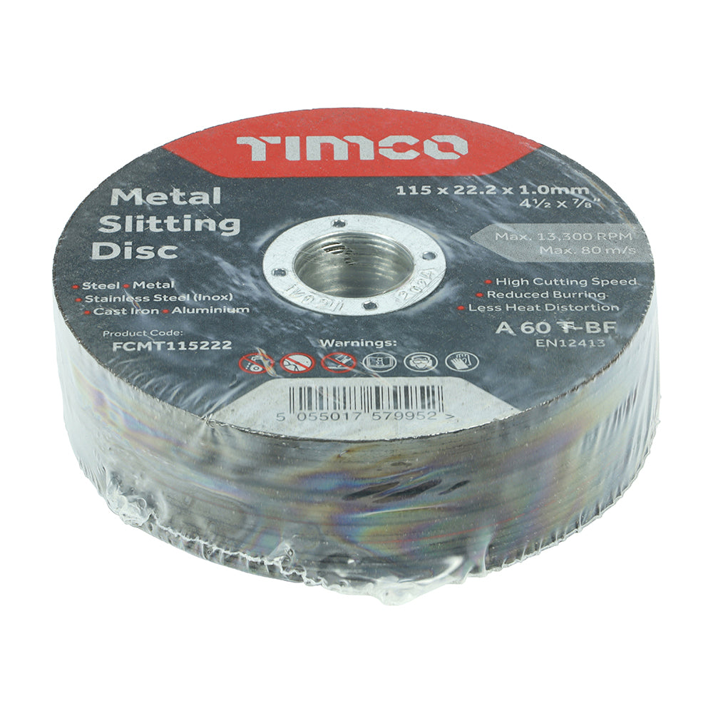 Bonded Abrasive Disc - For Cutting | 115 x 22.2 x 1.0 | Tin | Pack of 25 additional image 2