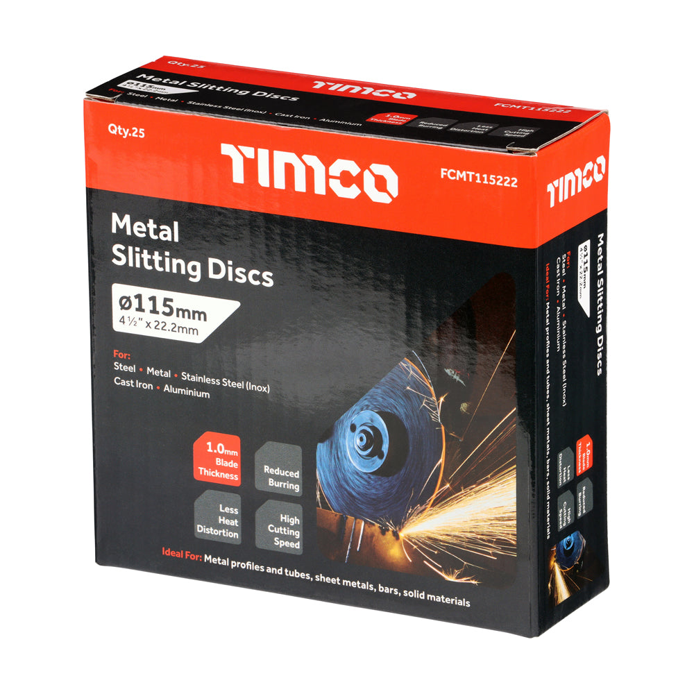 Bonded Abrasive Disc - For Cutting | 115 x 22.2 x 1.0 | Tin | Pack of 25 additional image 3