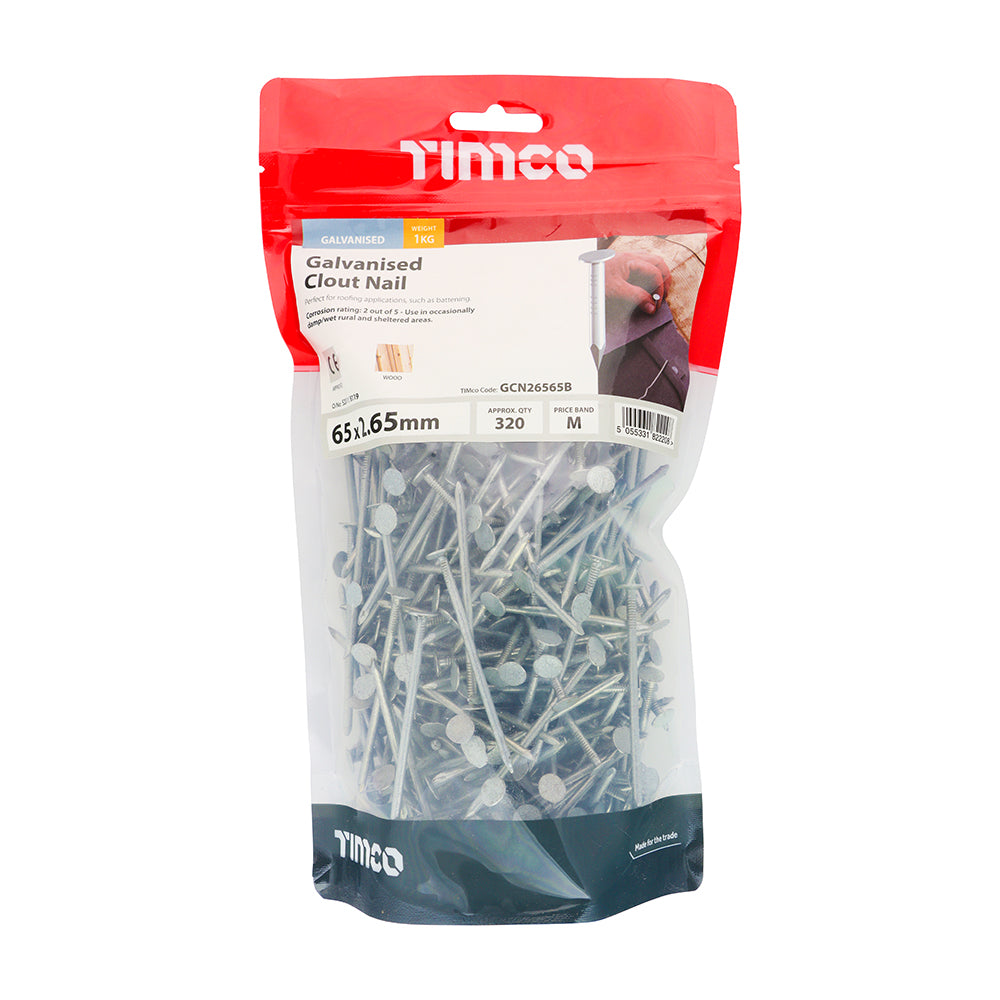 Clout Nails - Galvanised | 65 x 2.65 | Bag | 1 Kilograms additional image 2