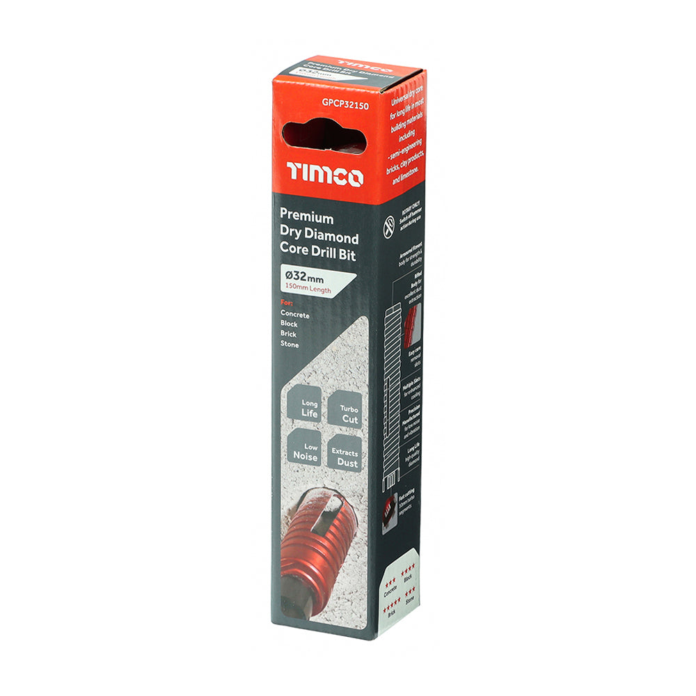 Premium Dry Diamond Core Drill Bit | 32 x 150mm additional image 2