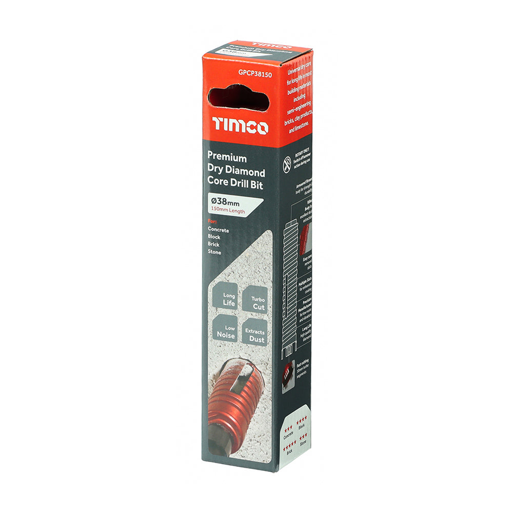 Premium Dry Diamond Core Drill Bit | 38 x 150mm additional image 2