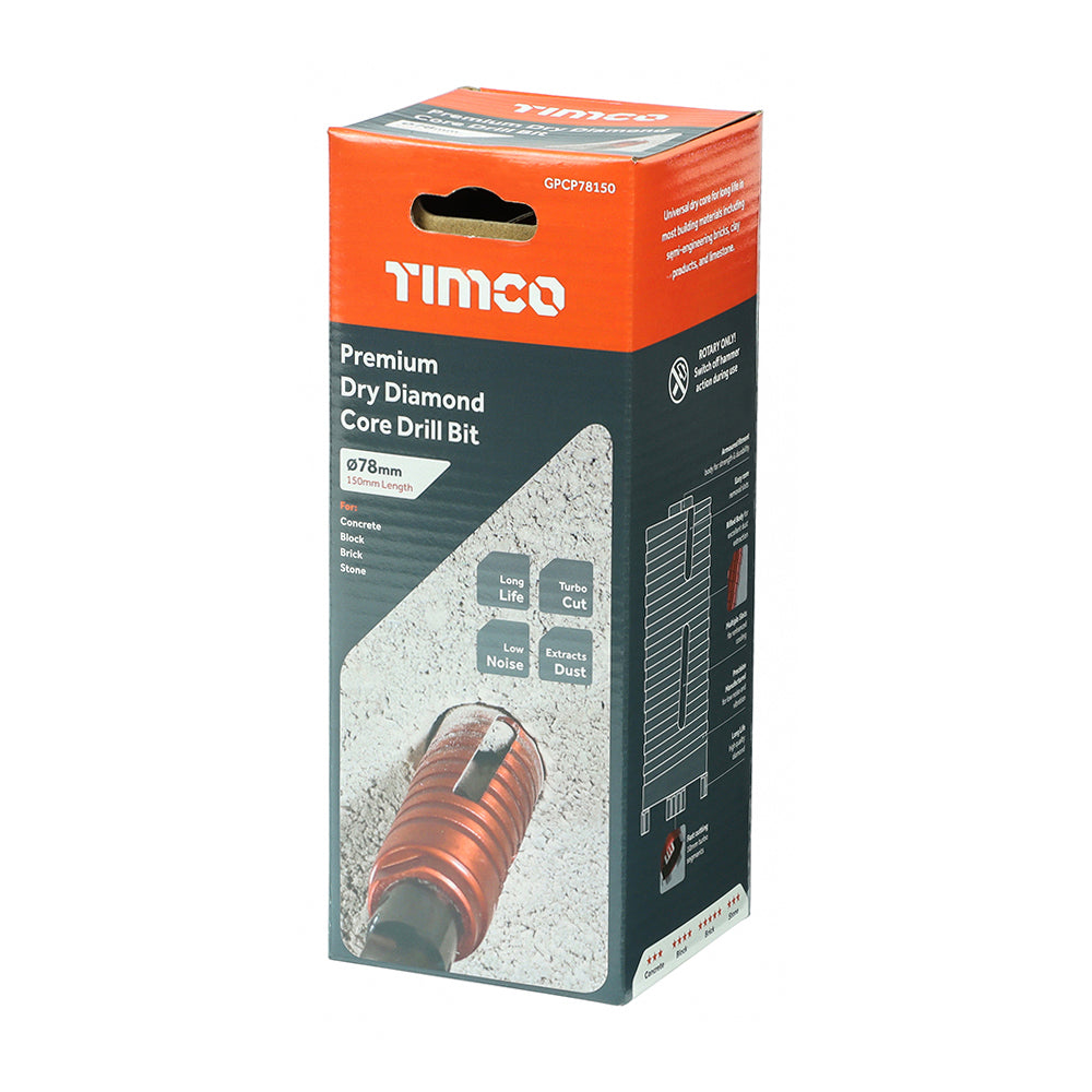 Premium Dry Diamond Core Drill Bit | 78 x 150mm additional image 2