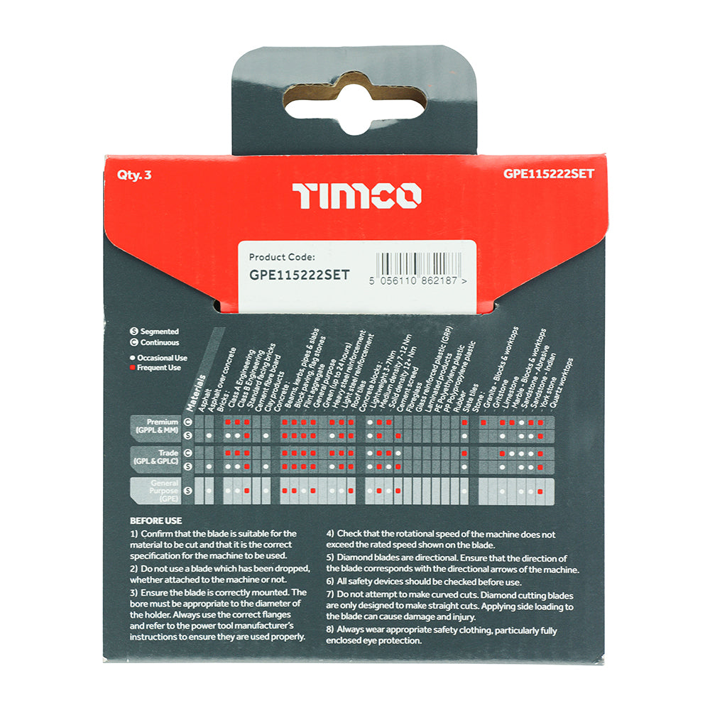 General Purpose Diamond Blade - Segmented | 115 x 22.2 | Set additional image 3