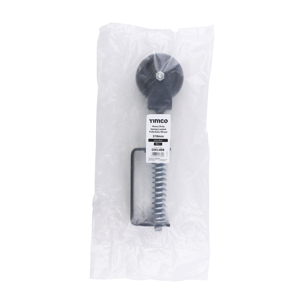 Spring Loaded Field Gate Wheel - Heavy Duty - Black | 370mm additional image 3
