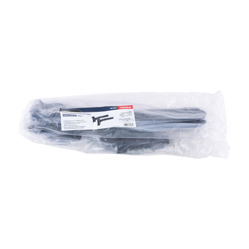 Pair of Cranked Band & Hook On Plates - Black | 350mm additional image 3