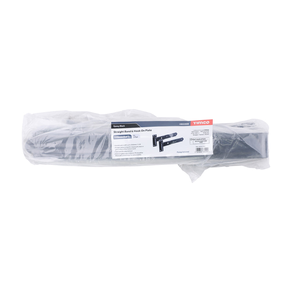 Pair of Straight Band & Hook On Plates - Black | 350mm additional image 3