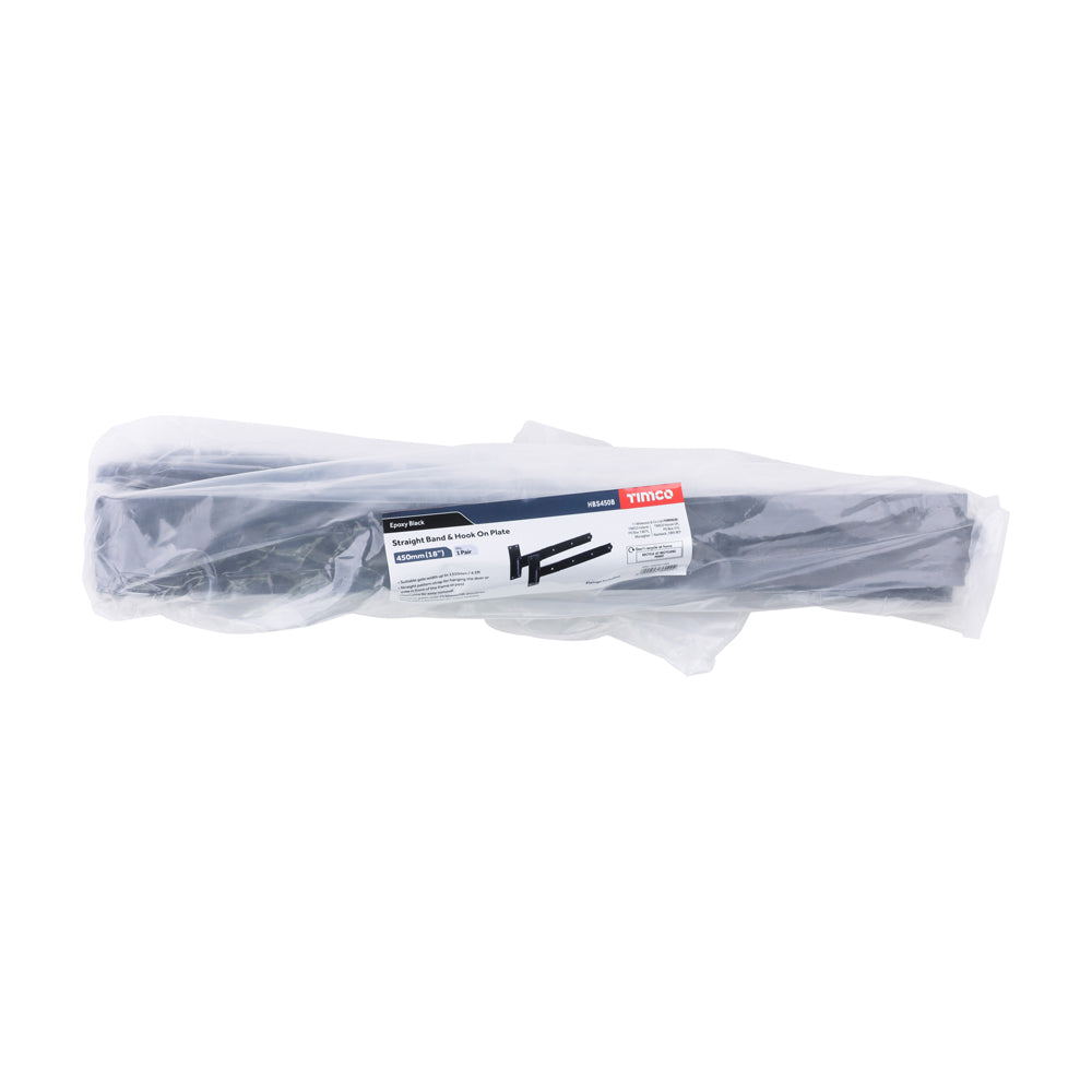 Pair of Straight Band & Hook On Plates - Black | 450mm additional image 3