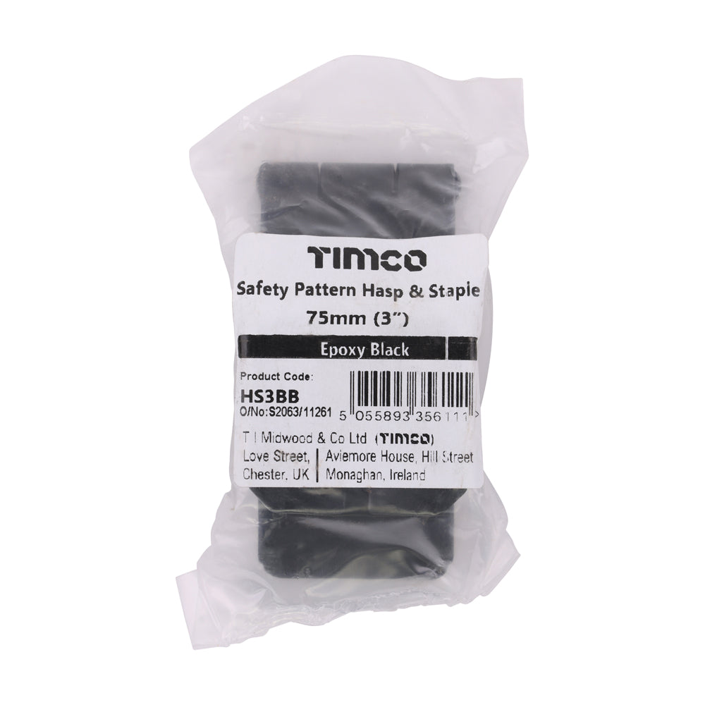 Safety Pattern Hasp & Staple - Black | 3" | Bag additional image 2