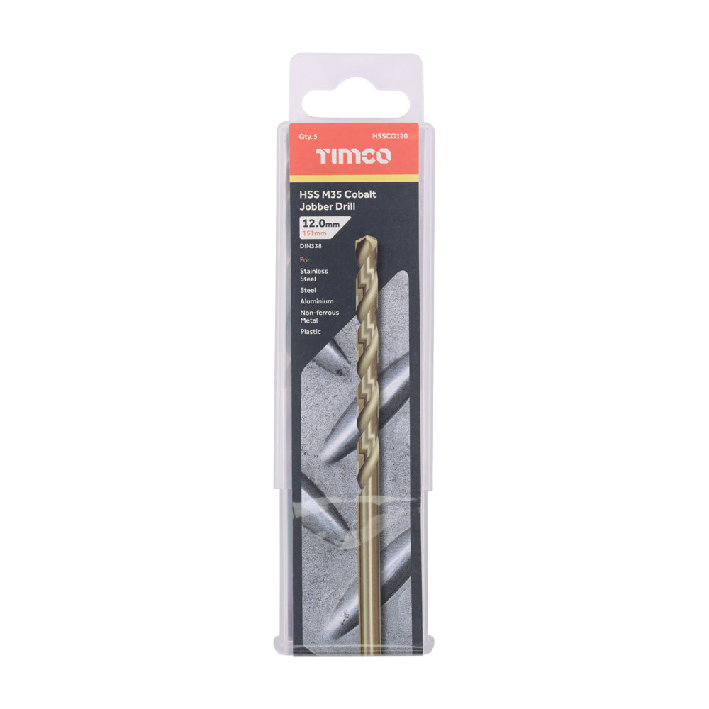 Ground Jobber Drills - Cobalt M35 | 12.0mm | Tub additional image 2