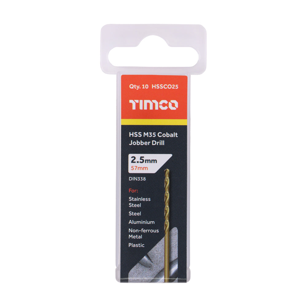 Ground Jobber Drills - Cobalt M35 | 2.5mm | Tub additional image 2
