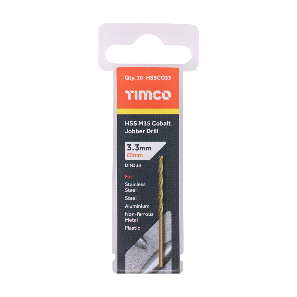 Ground Jobber Drills - Cobalt M35 | 3.3mm | Tub additional image 2
