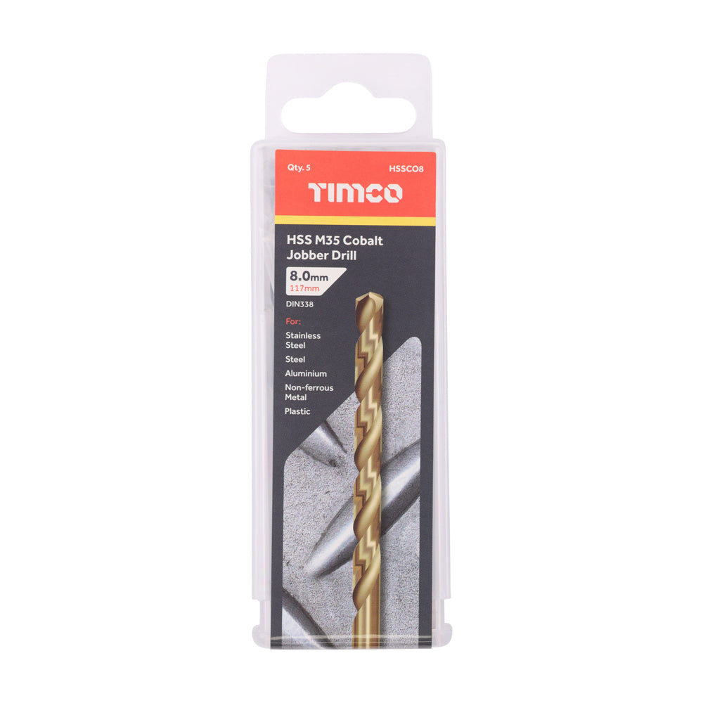 Ground Jobber Drills - Cobalt M35 | 8.0mm | Tub additional image 2