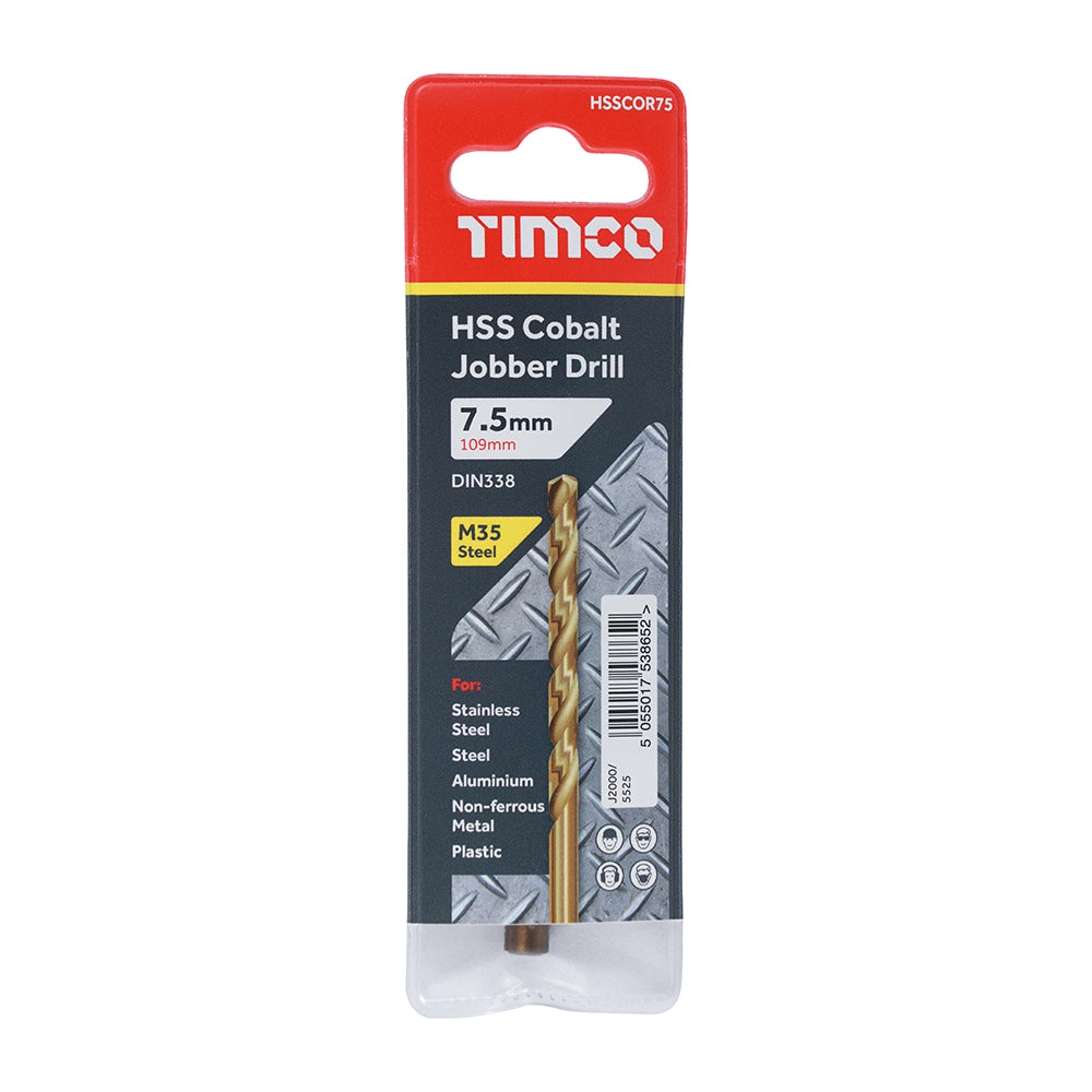 Ground Jobber Drills - Cobalt M35 | 7.5mm | Each additional image 2