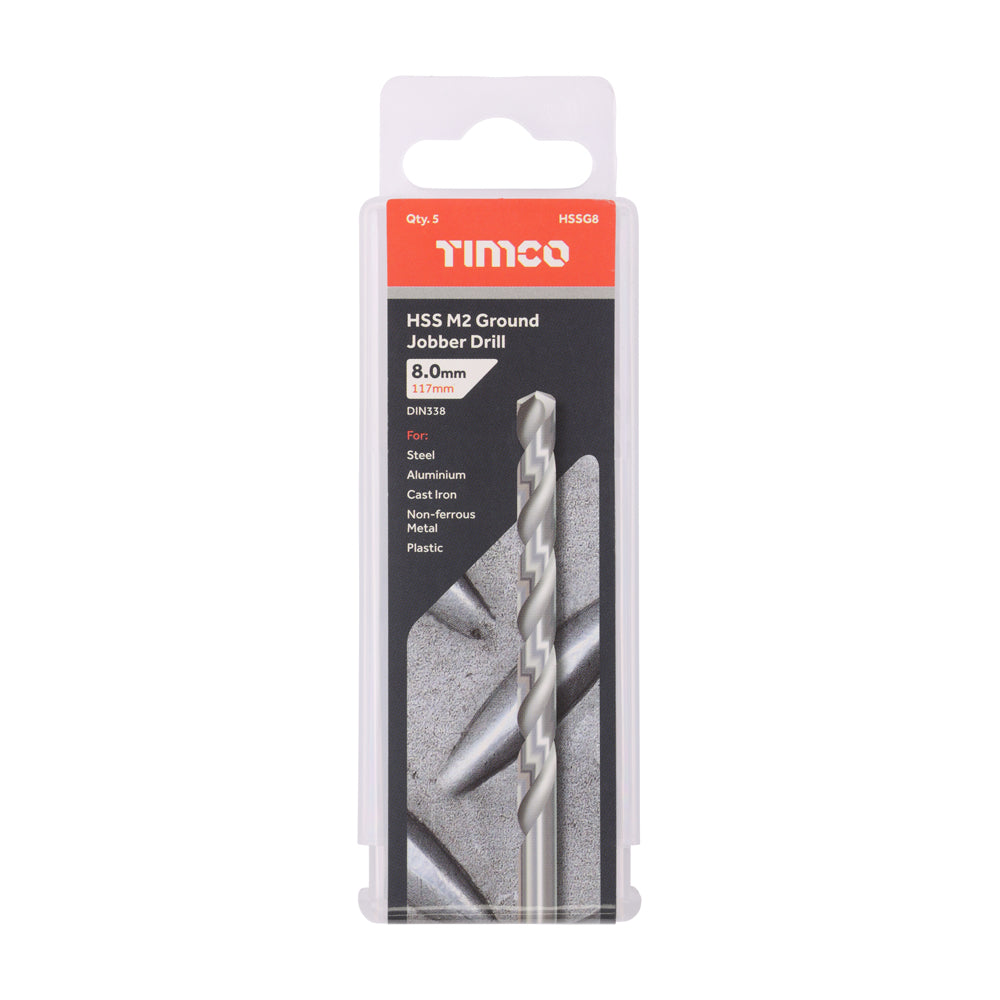 Ground Jobber Drills - HSS M2 | 8.0mm | Tub additional image 2