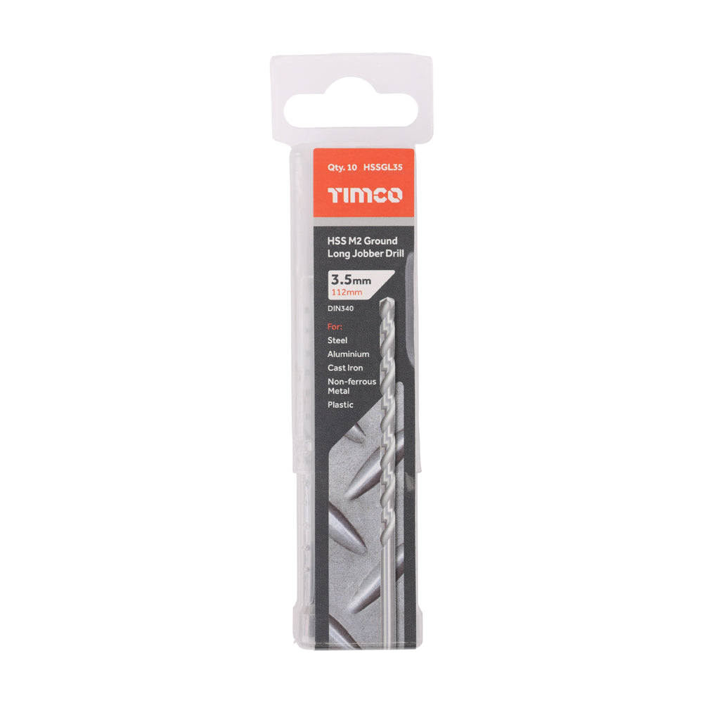Ground Long Jobber Drills - HSS M2 | 3.5mm | Tub additional image 2