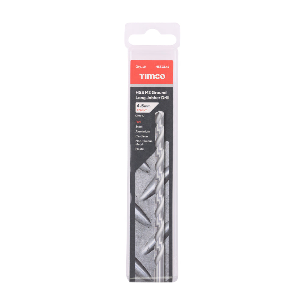 Ground Long Jobber Drills - HSS M2 | 4.5mm | Tub additional image 2