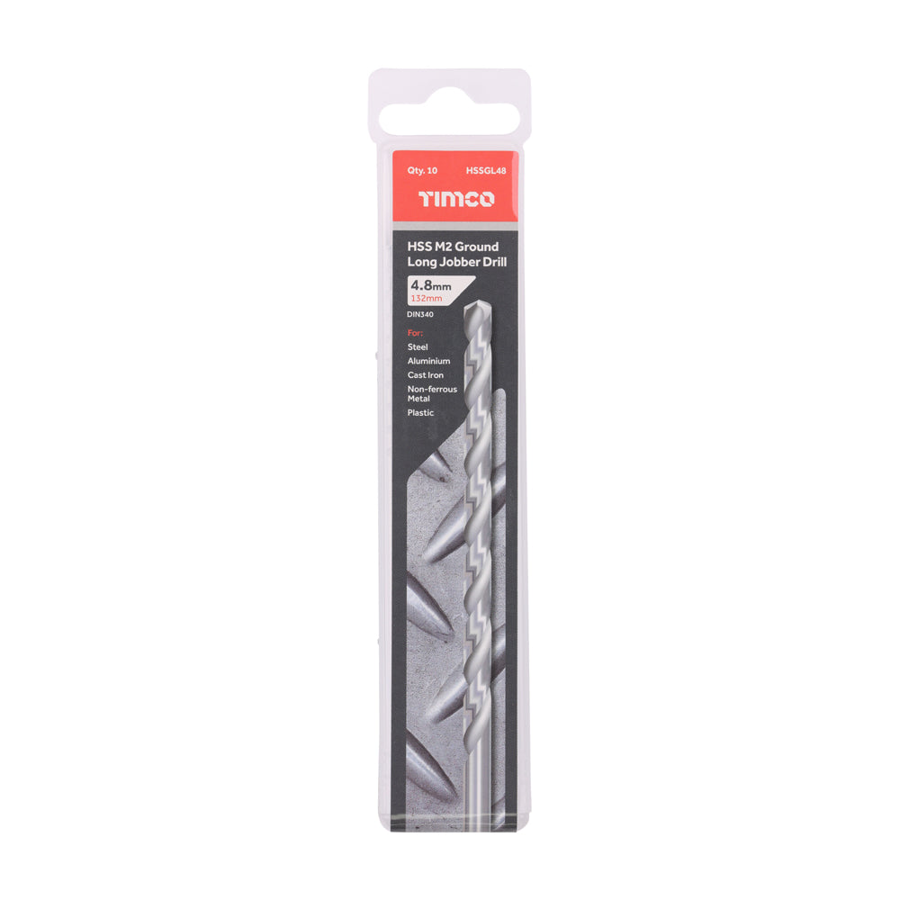 Ground Long Jobber Drills - HSS M2 | 4.8mm additional image 2