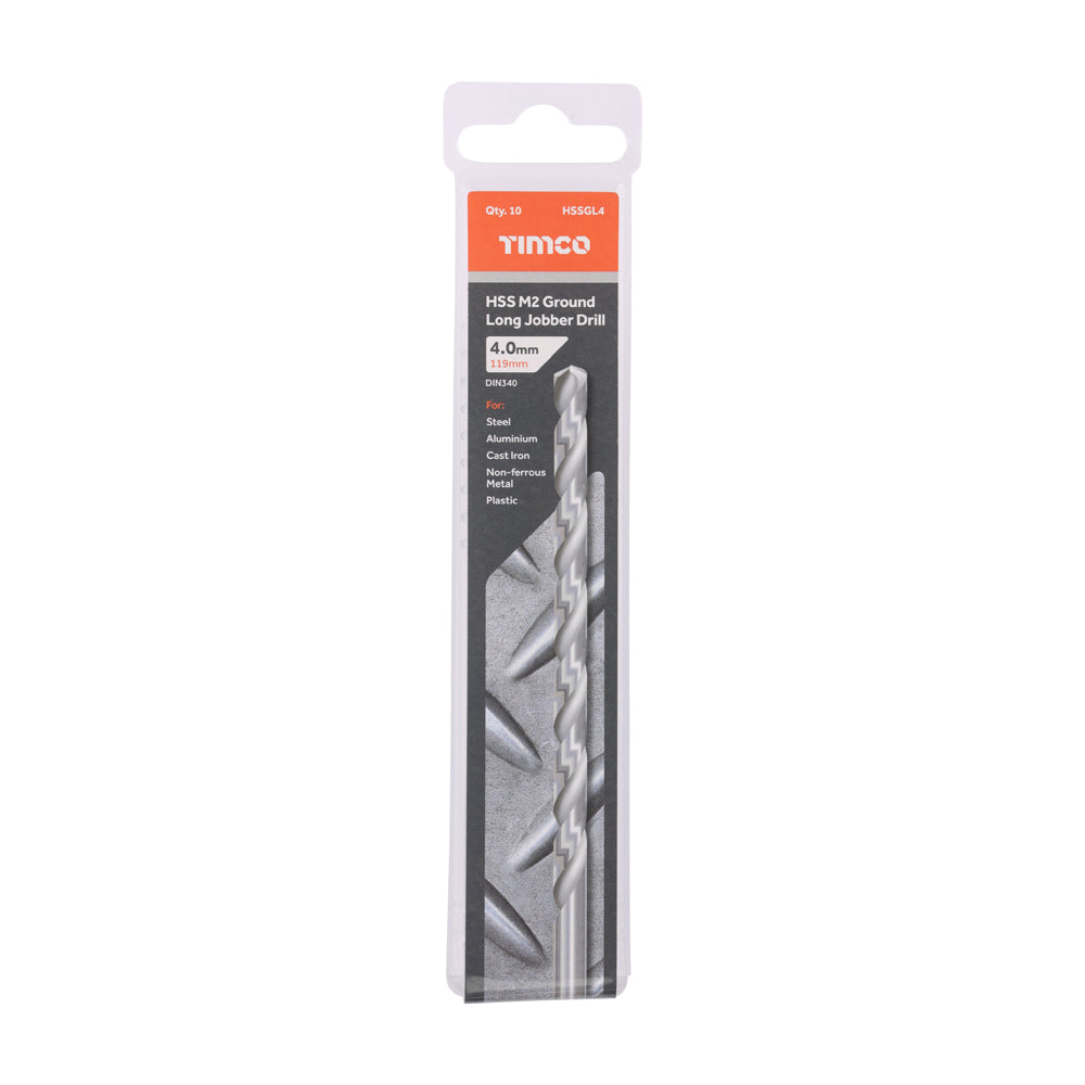 Ground Long Jobber Drills - HSS M2 | 4.0mm | Tub additional image 2