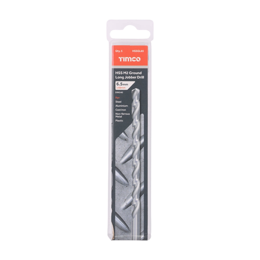 Ground Long Jobber Drills - HSS M2 | 6.5mm | Tub additional image 2
