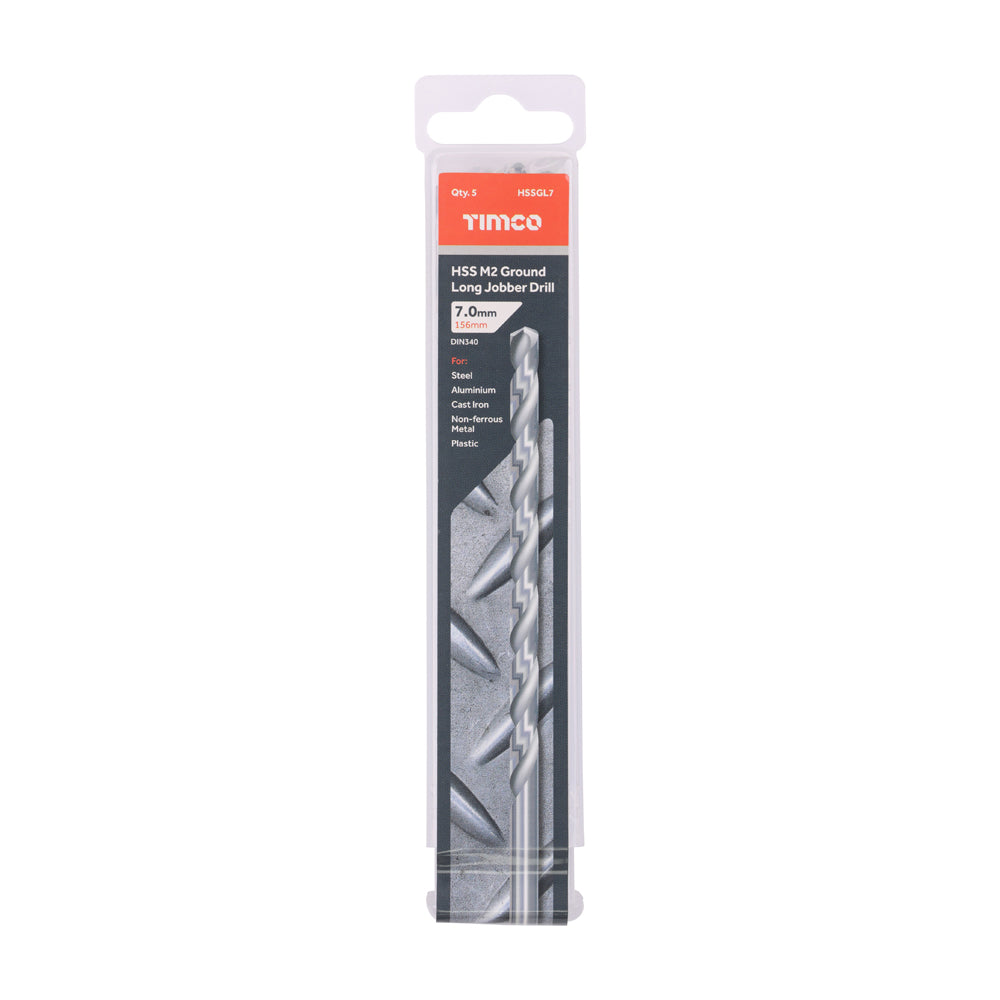 Ground Long Jobber Drills - HSS M2 | 7.0mm | Tub additional image 2