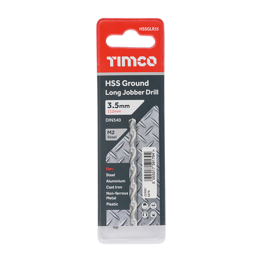 Ground Long Jobber Drills - HSS M2 | 3.5mm | Each additional image 2