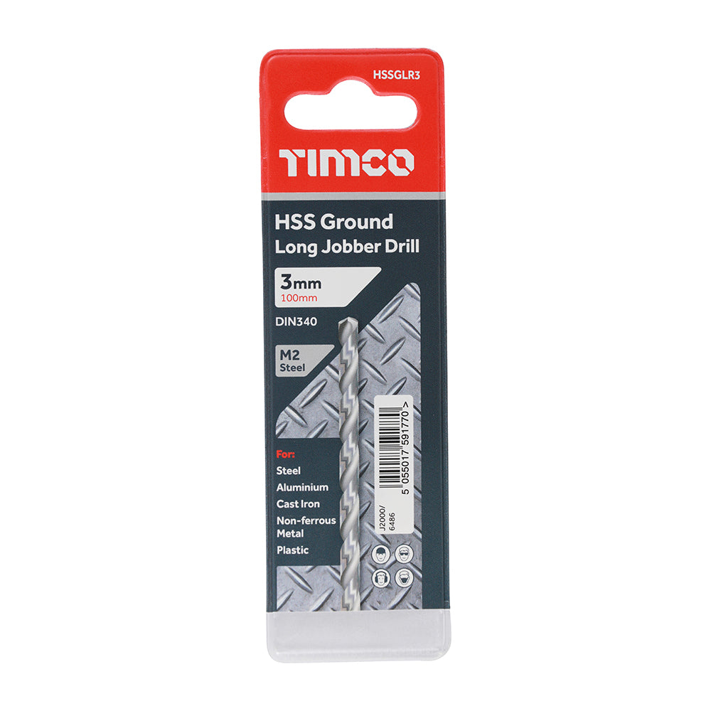 Ground Long Jobber Drills - HSS M2 | 3.0mm | Each additional image 2