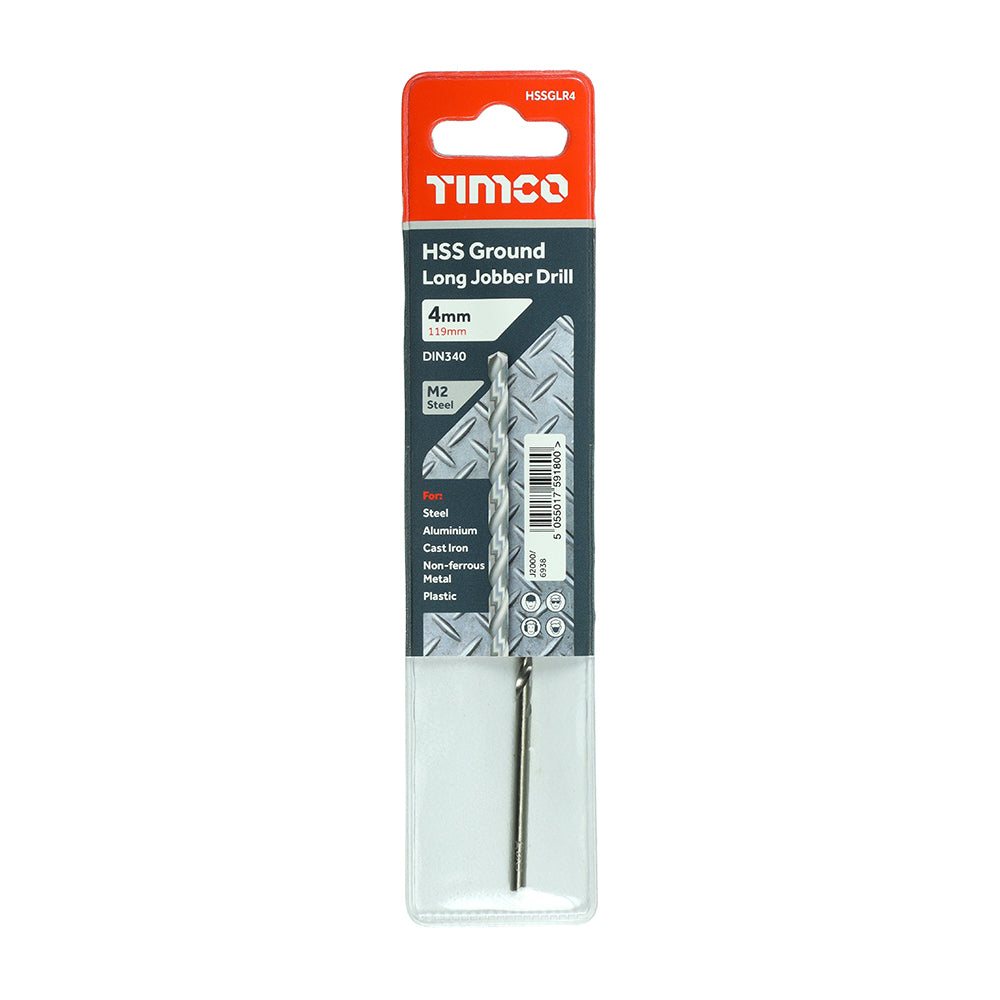 Ground Long Jobber Drills - HSS M2 | 4.0mm | Each additional image 2