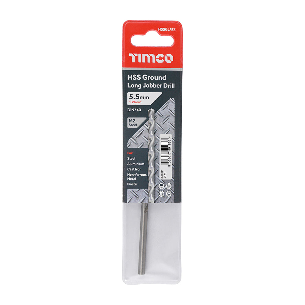 Ground Long Jobber Drills - HSS M2 | 5.5mm | Each additional image 2