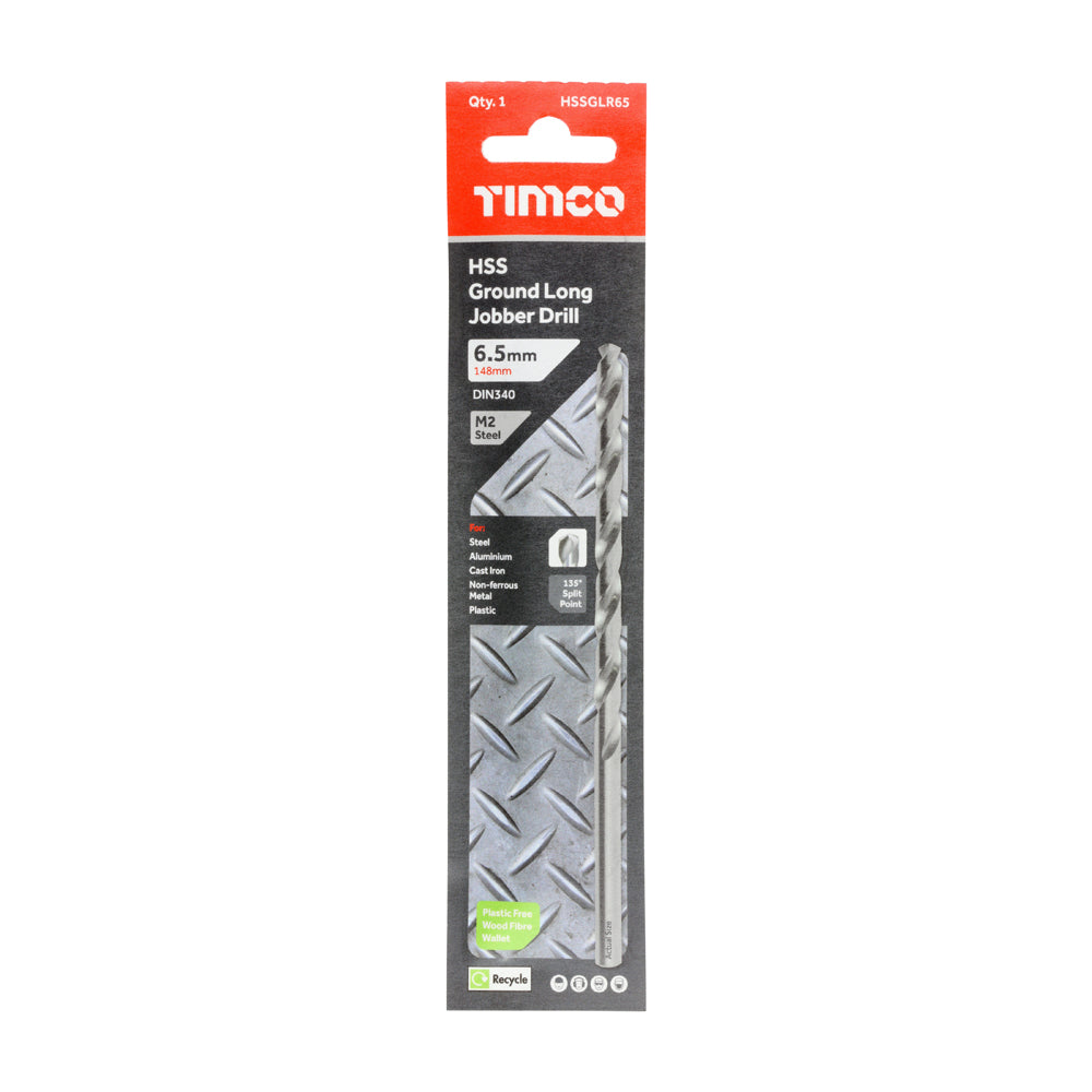 Ground Long Jobber Drills - HSS M2 | 6.5mm | Each additional image 2