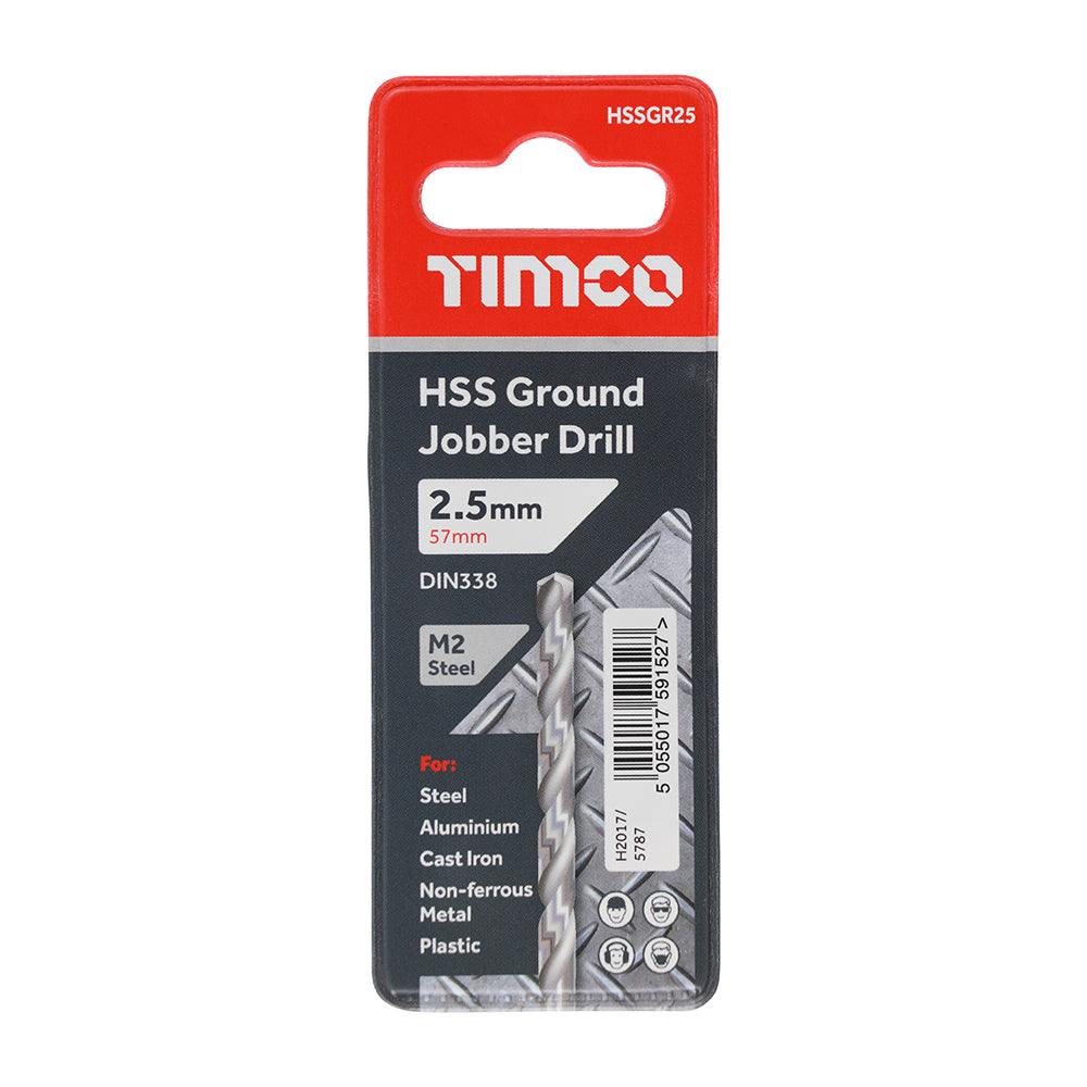 Ground Jobber Drills - HSS M2 | 2.5mm | Each additional image 2