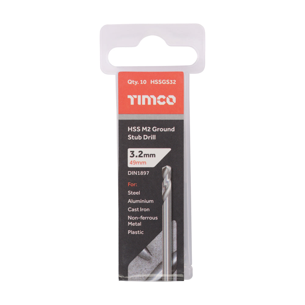 Ground Stub Drills - HSS M2 | 3.2mm additional image 2