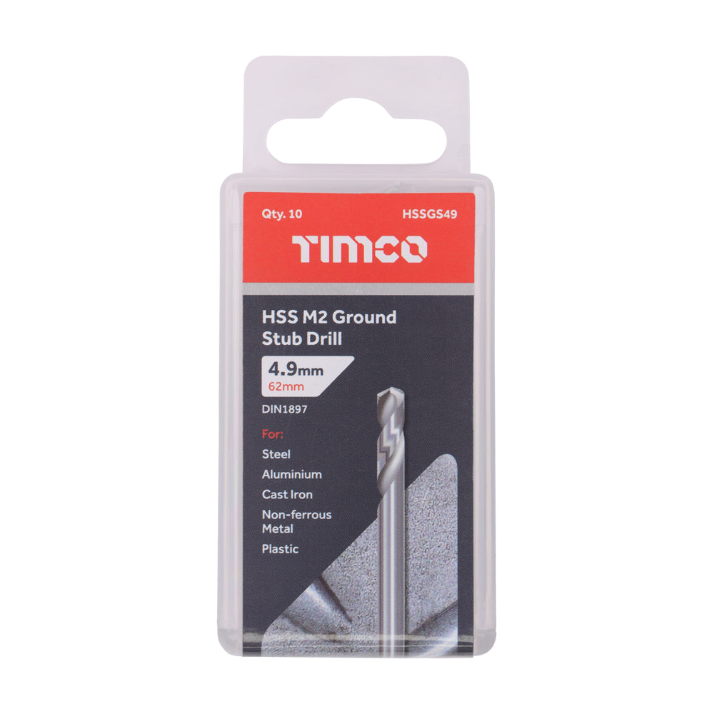 Ground Stub Drills - HSS M2 | 4.9mm additional image 2