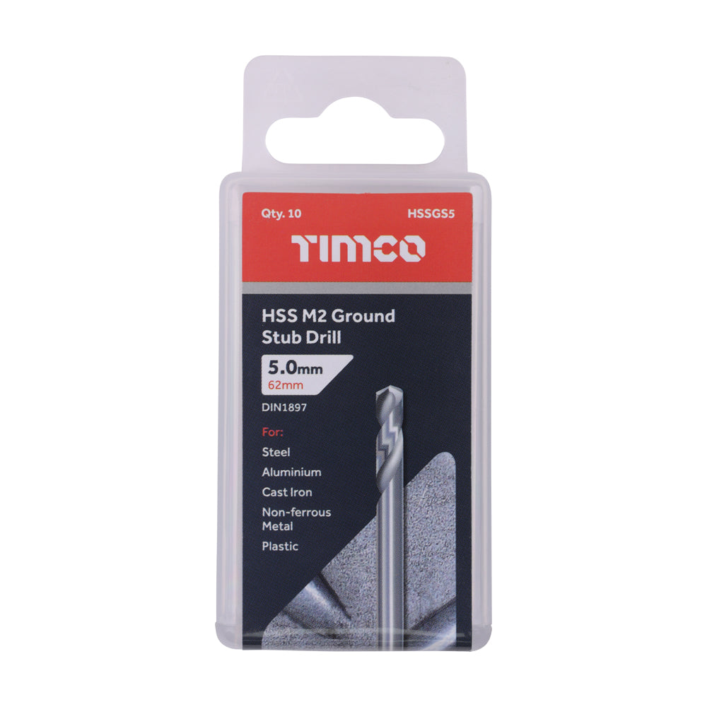 Ground Stub Drills - HSS M2 | 5.0mm additional image 2