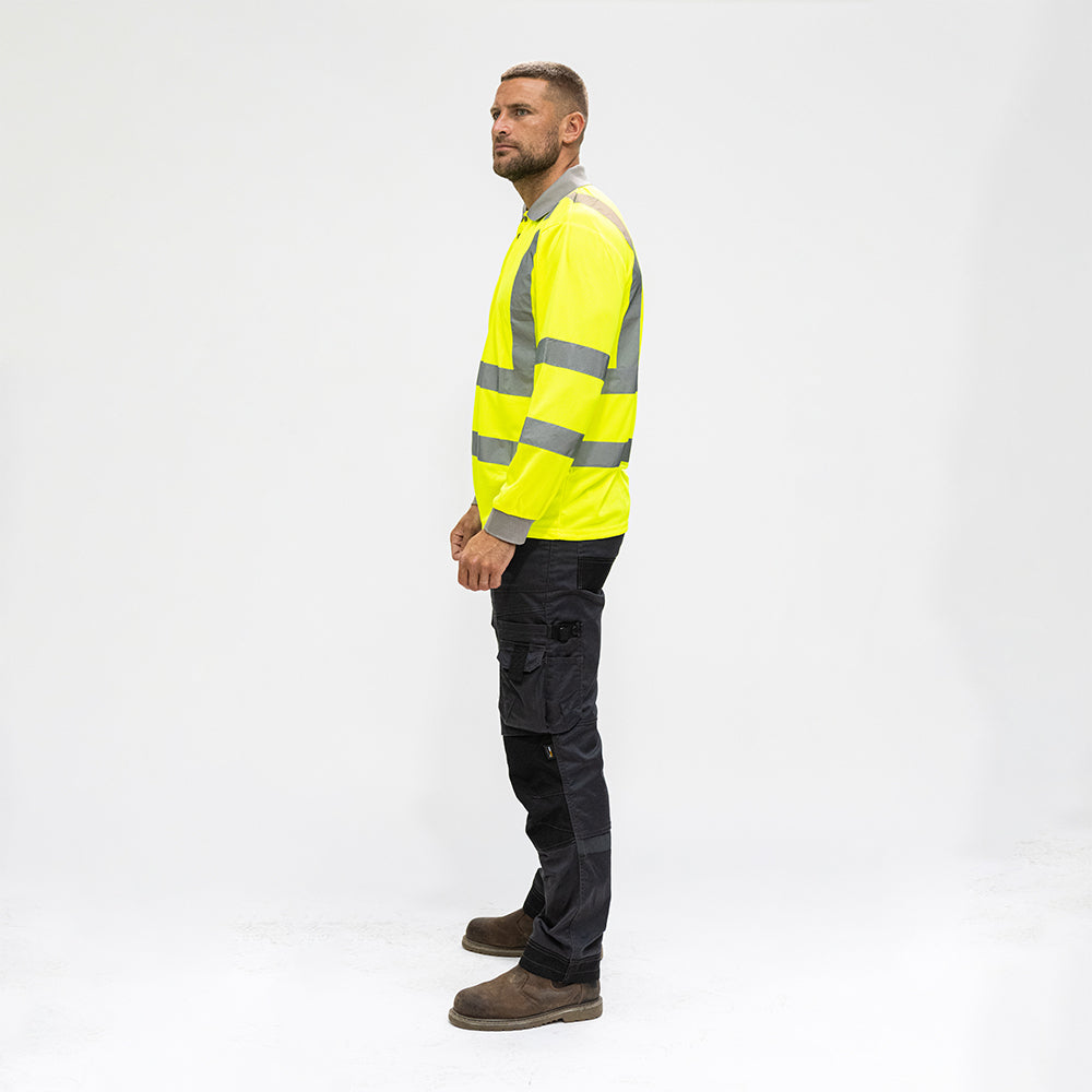 Hi-Visibility Polo Shirt - Long Sleeve - Yellow | XXX Large additional image 2