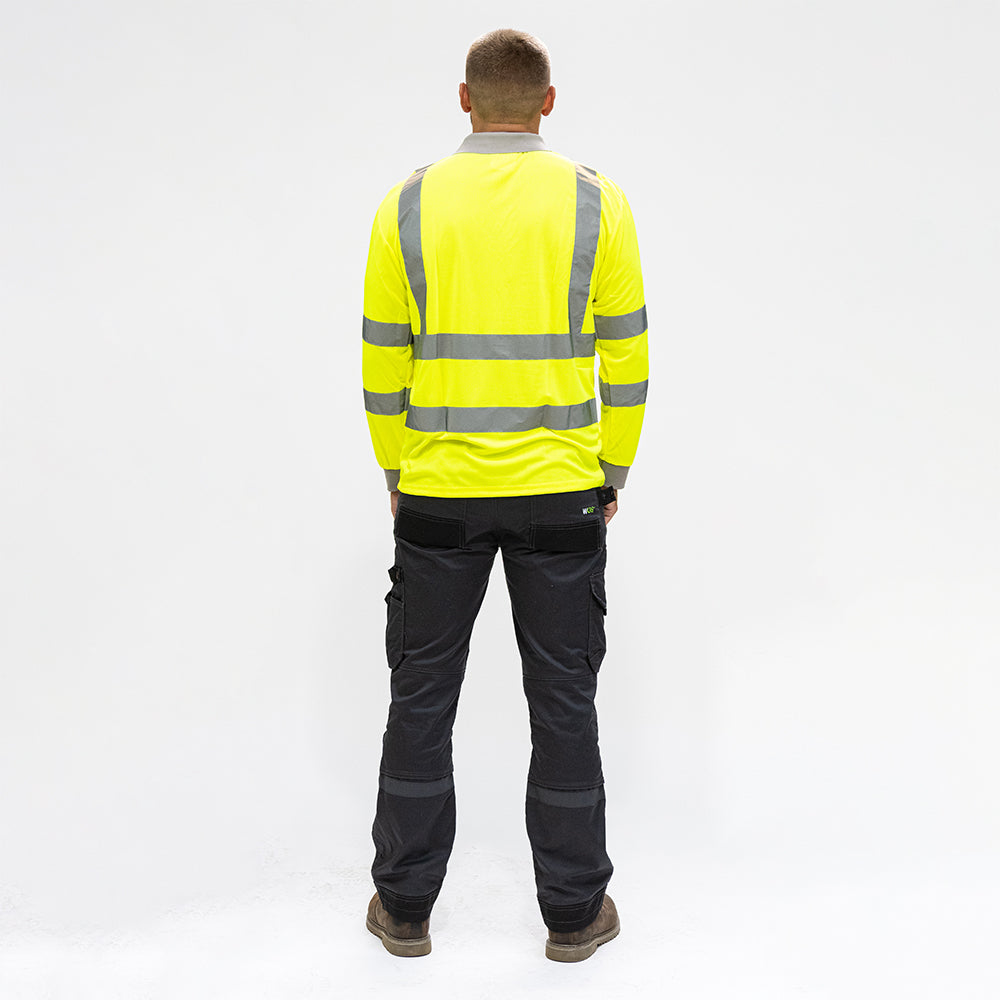 Hi-Visibility Polo Shirt - Long Sleeve - Yellow | XXX Large additional image 3