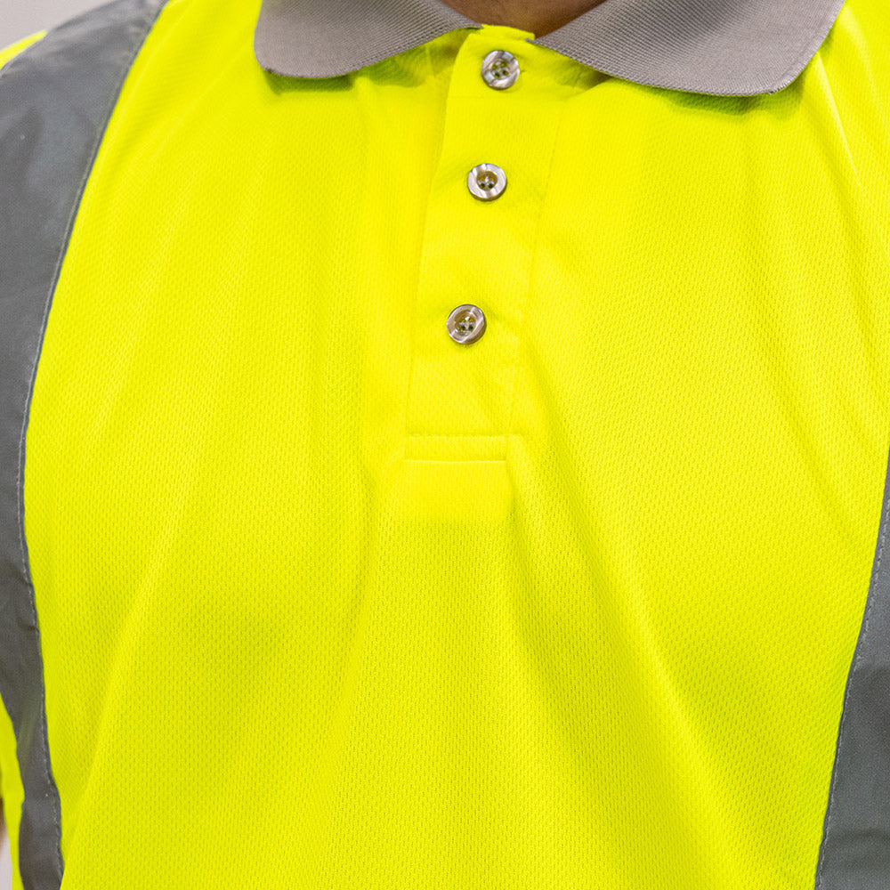Hi-Visibility Polo Shirt - Long Sleeve - Yellow | XXX Large additional image 4