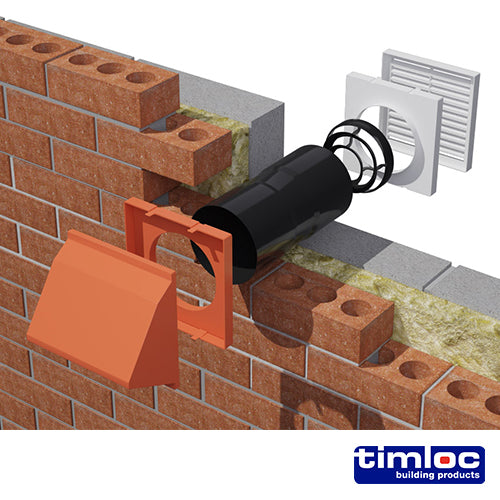 Timloc Aero Core Through-Wall Ventilation Set with Cowl and Baffle - Terracotta - ACV7CTE | 127 x 350 additional image 3